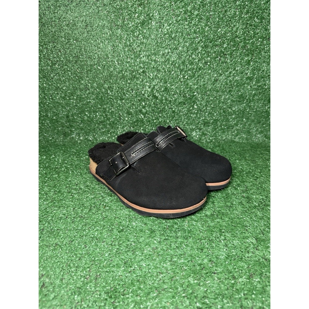 Clarks Brynn Glide Clog Shoes Womens Size 6 M Black Suede Slip On Comfort Mule - Picture 2 of 9